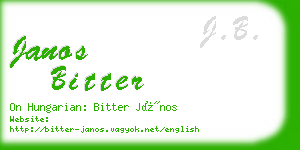 janos bitter business card